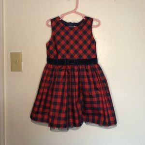 Navy and red checked holiday dress Cat and Jack sz 5t
